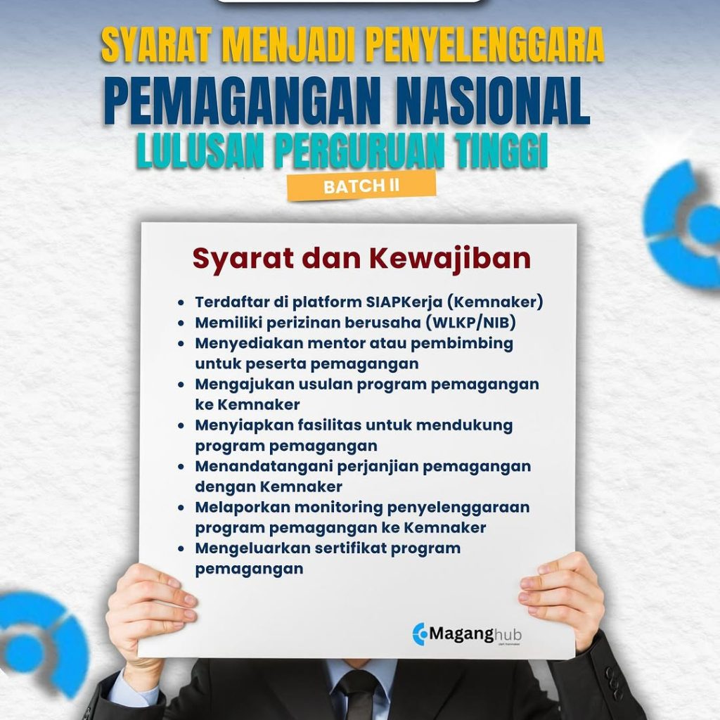 Syarat Menjadi Penyelenggara Pemagangan Nasional